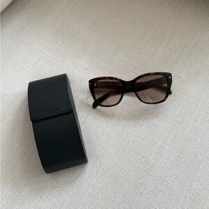 Prada Brown Tortoise Sunglasses with Black Case